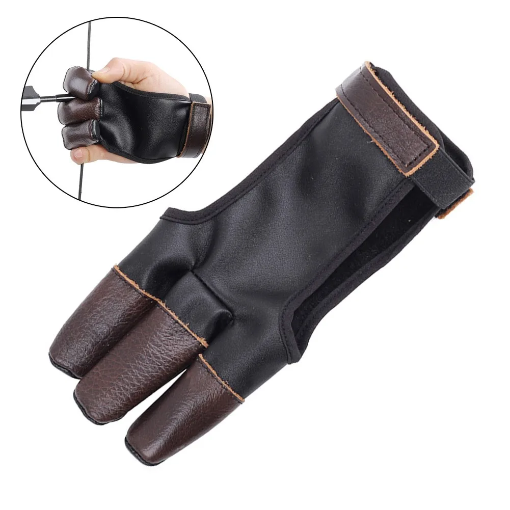 

3 Fingers Hand Guard Tabs Gear Protective Gloves Archery Bow Gloves For Recurve Compound Bow Hunting Accessories