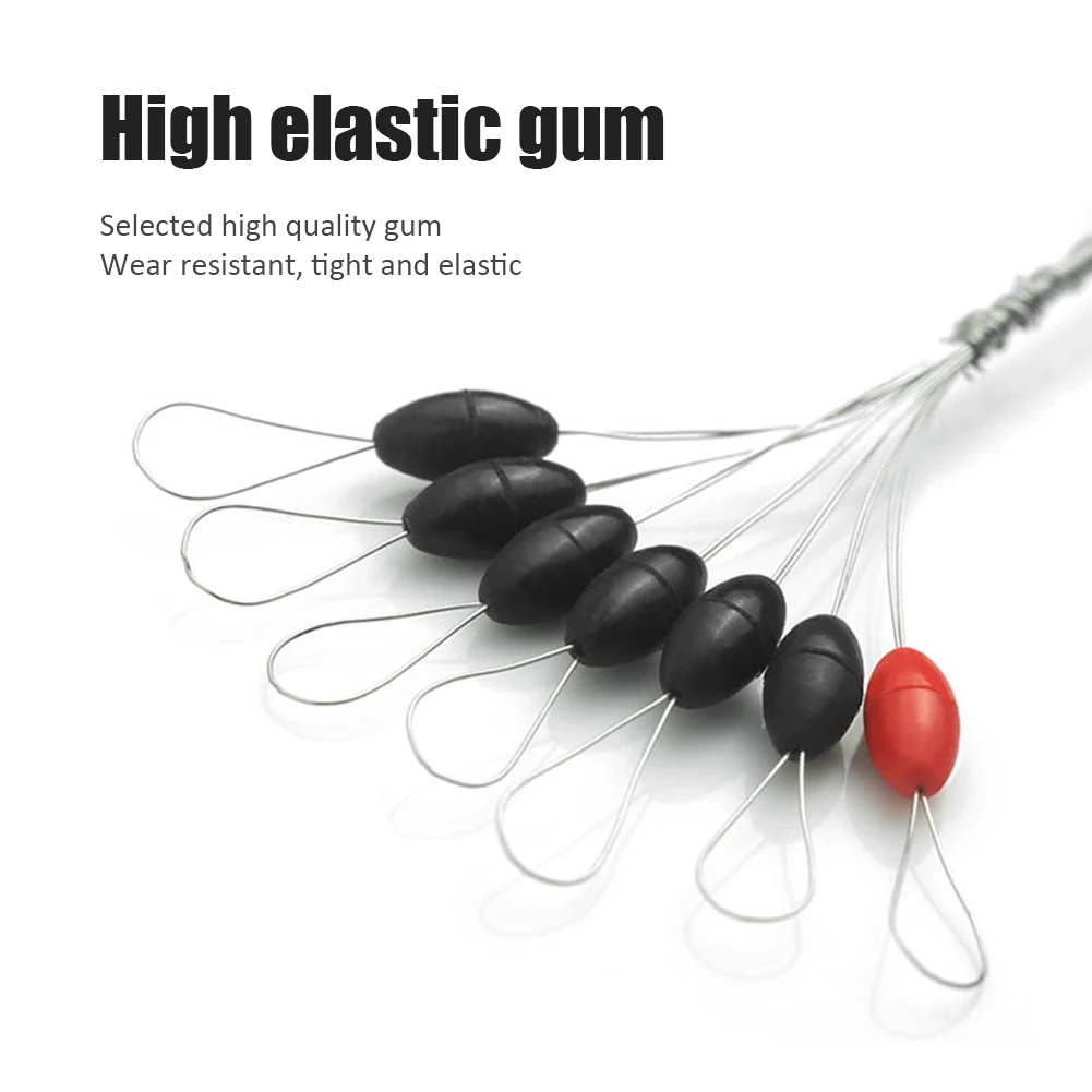 

200 Groups 1400pcs Float Space Bean Rubber Catfish Carp Fishing Space Beans Oval Stoppers Fishing Bobber Accessories