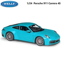 welly diecast 124 car porsche 911 carrera 4s simulator toy sports car model car alloy metal toy car for childen gift collection