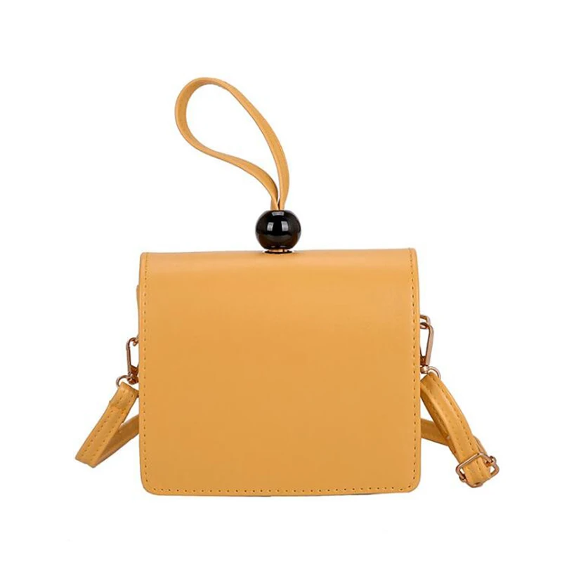 

Women's fashion wooden beads tassel bucket bag shoulder bag Leather Handbags PU Shoulder Bag Messenger bag