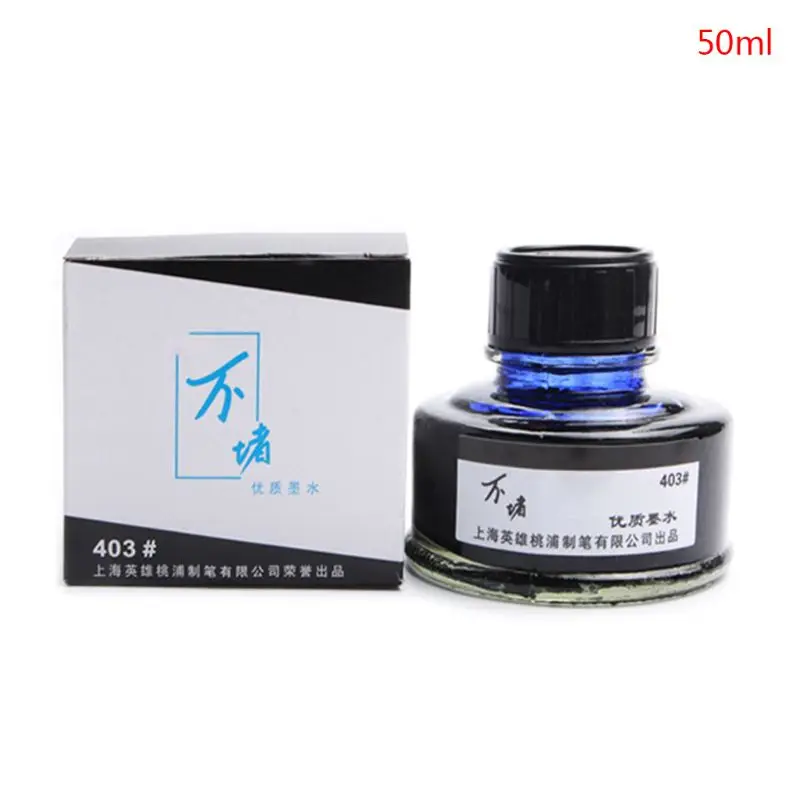 

Glass Bottled Smooth Writing Fountain Pen Non-carbon Ink Refill Stationery Gift