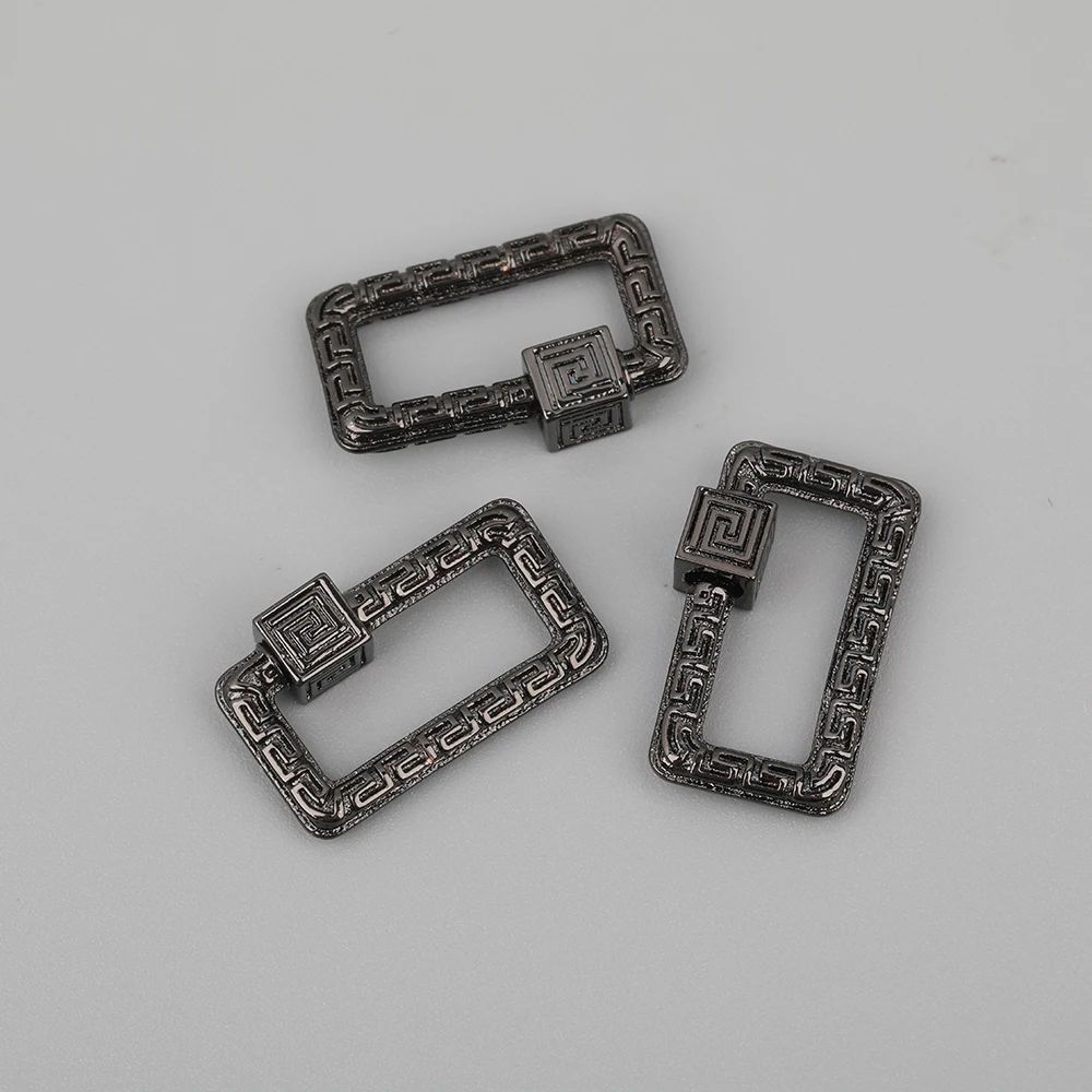 

5pcs/Lot 14x23mm Plated Platinum Gun Black Gold Copper Rectangle Screw Clasps Lock Carabiner Clasps For DIY Jewelry Accessories