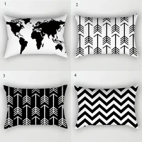 3050cm simple black and white geometric decorative pillowcases polyester throw pillow case dotted grid geometric cushion cover
