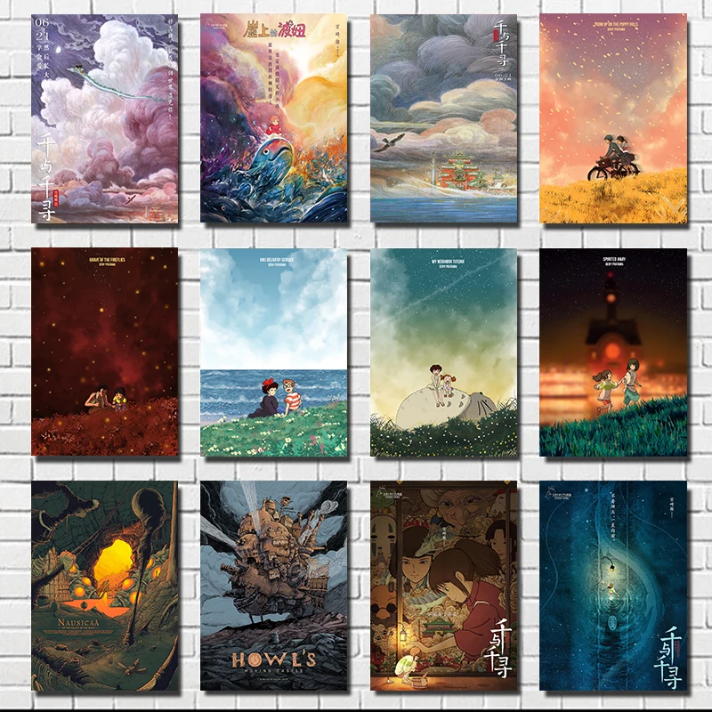 Jun Миядзаки Spirited Away Totoro белая бумага для художественной печати плакатов бар