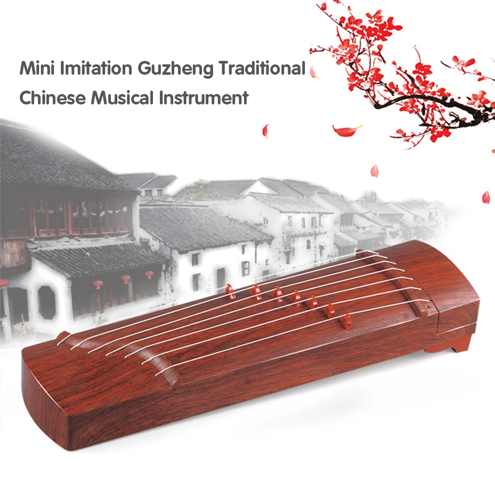 

Imitation Guzheng Traditional Mini Zheng Chinese Musical Instrument 42cm Mini Instrument for Beginner Practicing