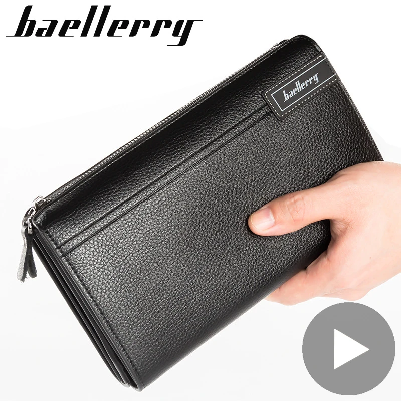 

Длинный большой мужской кошелек на молнии, бумажник для телефона, клатч для денег, кредитница, монетница, портфель