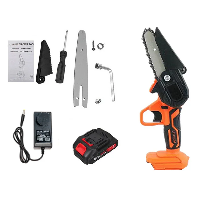 

Mini Electric Chain Saw Woodworking Pruning One-Handed Household Multifunction Garden Power Tools With 1 Battery Charge UK Plug