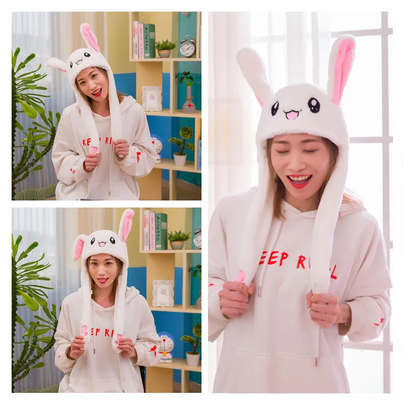 Единорог вечерние милые Мультяшные плюшевые игрушки шапка с подвижными ушами