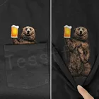 Новинка, модная футболка tessвам с карманами в виде животных, собаки, кошки, забавная Повседневная хлопковая футболка унисекс в стиле Харадзюку С 3 принтами, рубашки с коротким рукавом N5