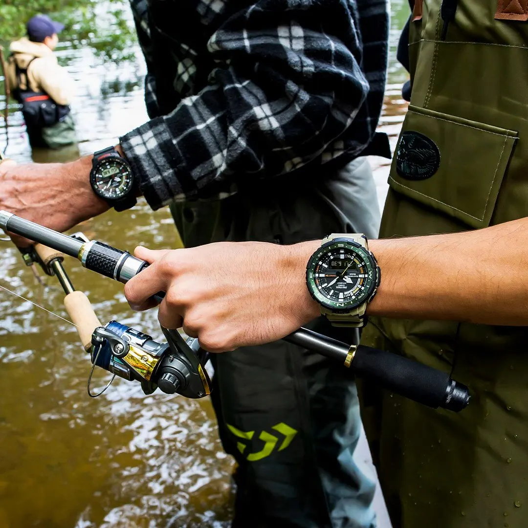 '⟊sio'' prt-b70-5e men's sports watch with fishing indicator moon calendar and alarm clock | Наручные часы