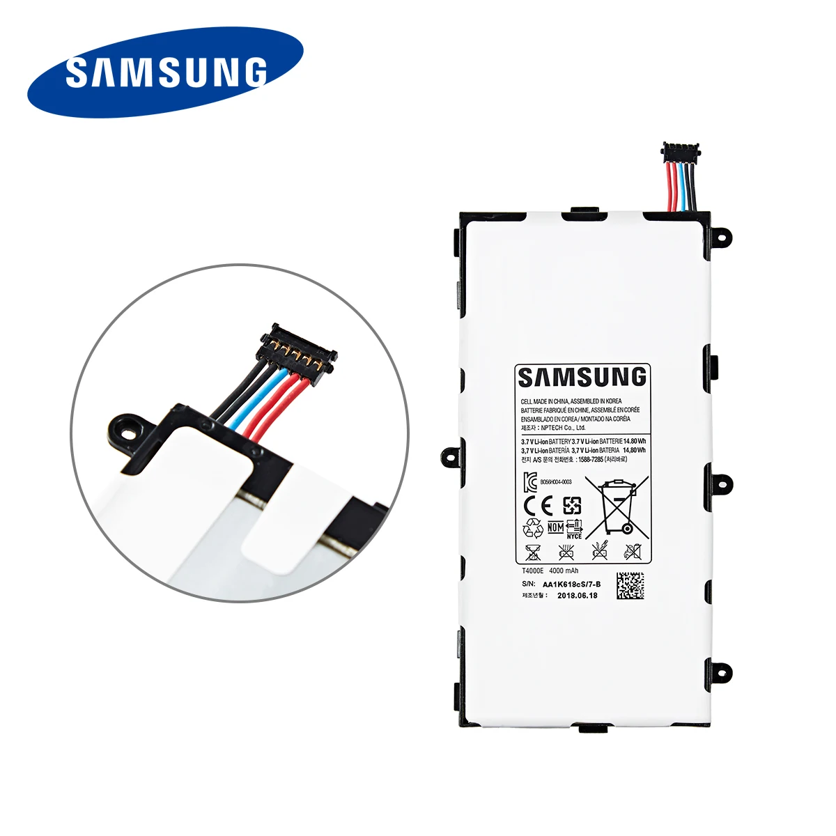 SAMSUNG-Tableta original T4000E, bater&iacute;a de 4000mAh para Samsung Galaxy Tab 3 de 7,0 pulgadas, T211, T210, T215, T217A, SM-T210R, T2105, P3210, P3200-1