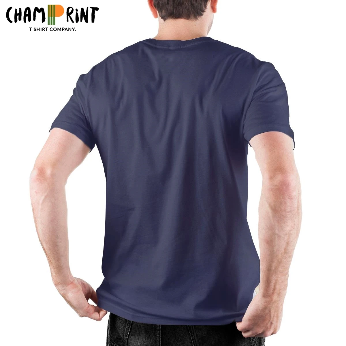 Мужские футболки из чистого хлопка винтажные с коротким рукавом и круглым