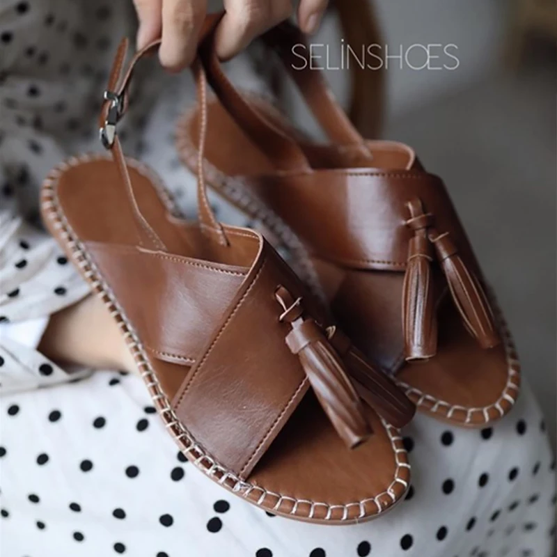 Женские босоножки Красивые летние замшевые сандалии гладиаторы в стиле ретро с