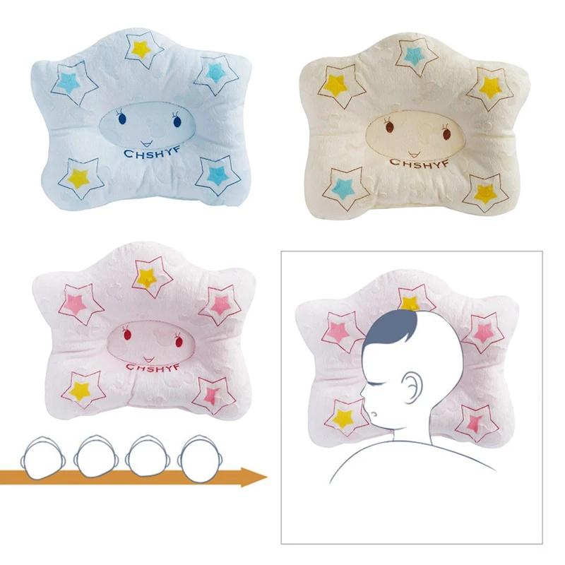 

Baby Sleep Pillow Flat Head Sleeping Positioner Support Cushion Prevent Star Styling Pillows For 3-24 Months