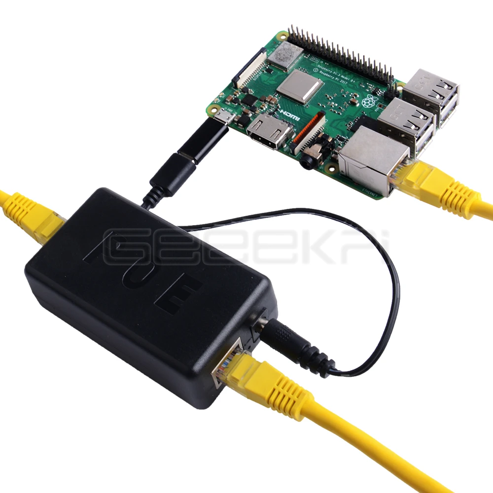 Кабель PoE Gigabit Raspberry Pi 4B активный сплиттер USB Type-C 48 В до 5 Power Over Ethernet коммутатор для