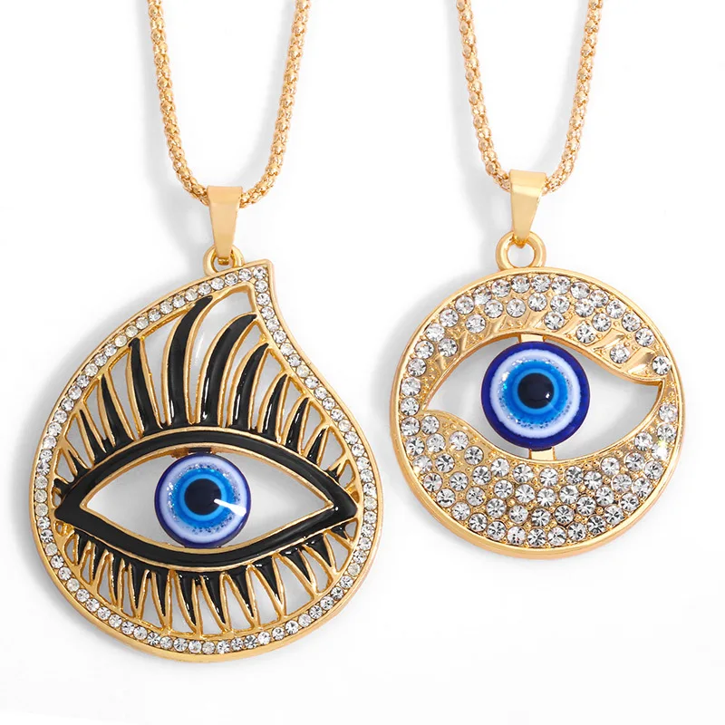 

Large Evil Eye Pendant Necklace For Women & Men Jewelry Choker Collier Collares Para Mujer Kpop Bijoux Femme Cuban Link Chain