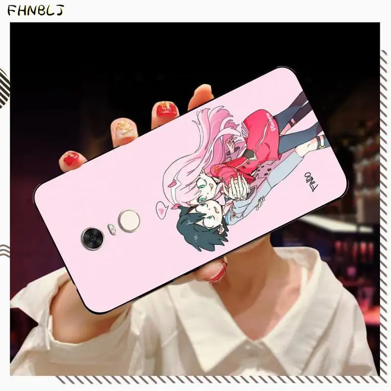 

FHNBLJ Dois querida na FRANXX anime Zero Two TPU Soft Silicone Phone Case Cover for RedMi 5 5plus 6 6pro 6a s2 4x 7 7a 8 case