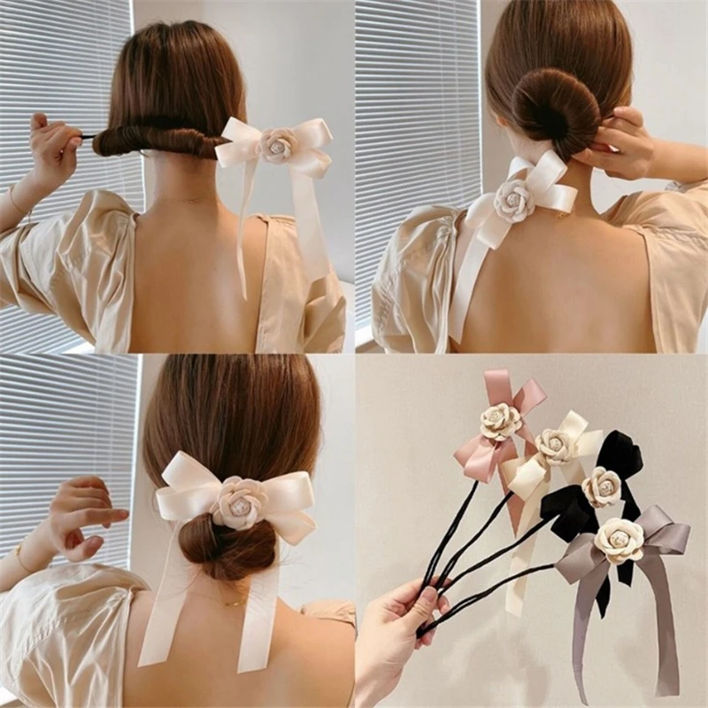 

2021 Lazy Hair Curler Satin Magic Bow Hairpin Hair Braiding Braider Tool Hair Clips Women Headband Hair Styling Accessories