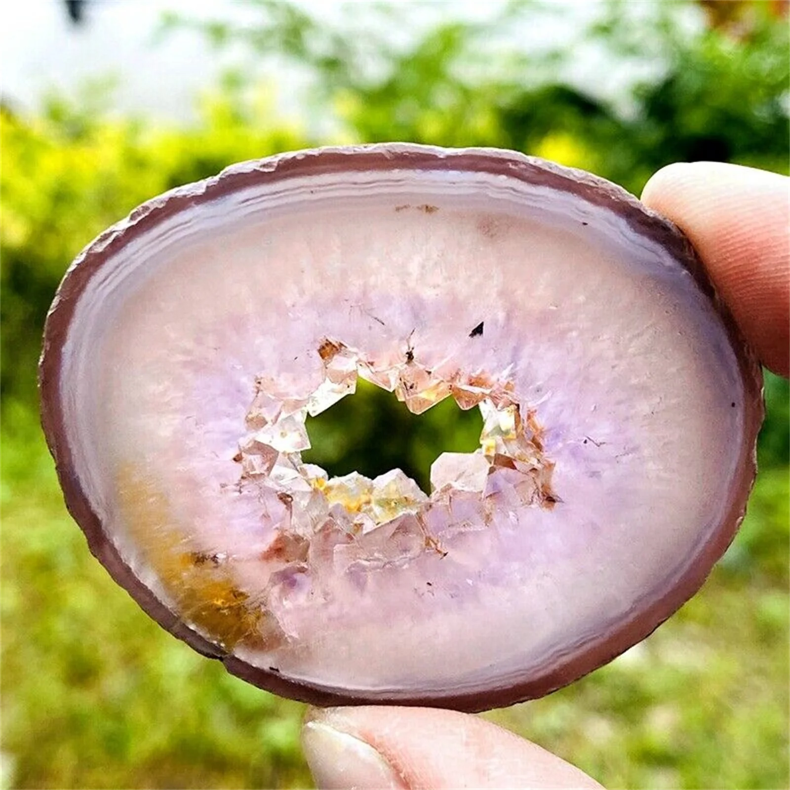 

Natural agate amethyst cave quartz crystal mineral sample healing