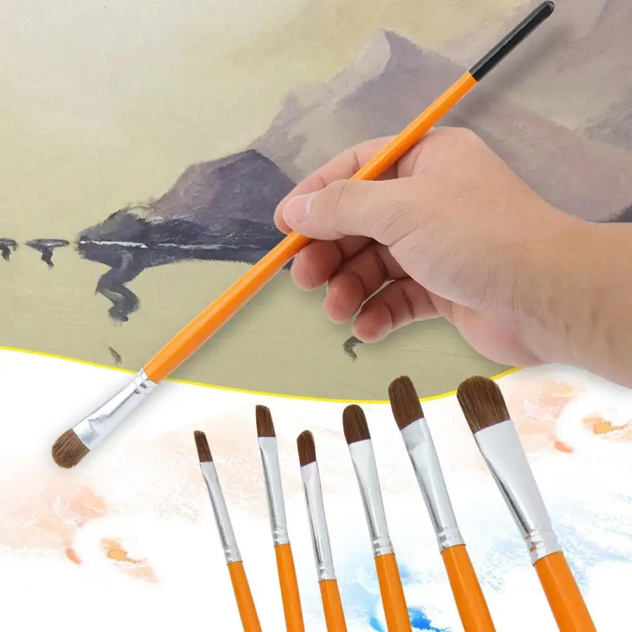 6 шт Чистая кисть для рисования гуашь акварель Картина художника Поставка краски