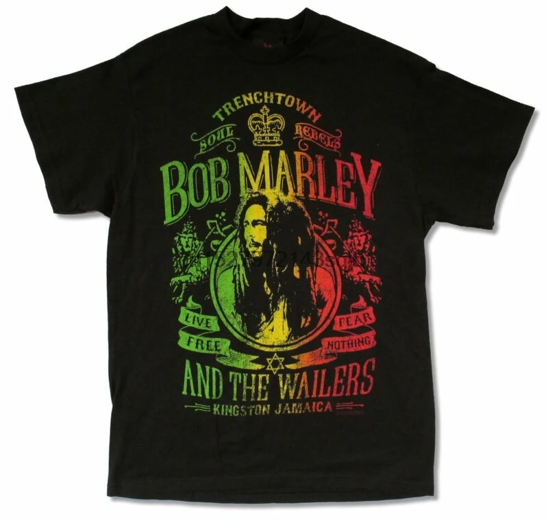 

BOB MARLEY LIVE FREE BLACK T-SHIRT NEW ADULT REGGAE WAILERS JAMAICA