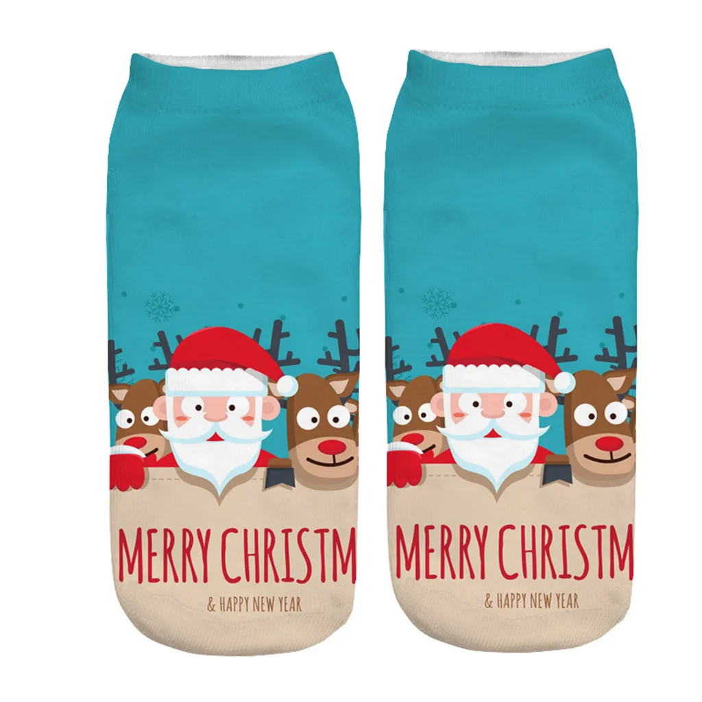 3 пары рождественских носков осенне зимние теплые носки с рисунком Санта Клауса и