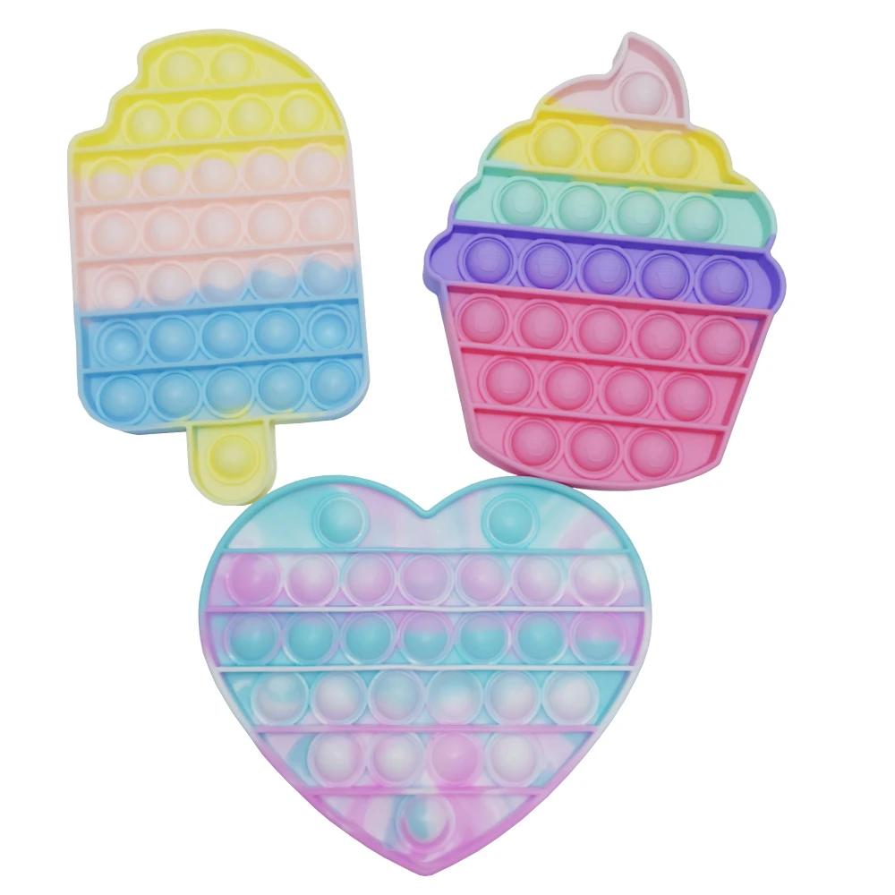 

Popet Fidget Reliver Stre Toy Rainbow Push Pop Bubble Sensory Antistress