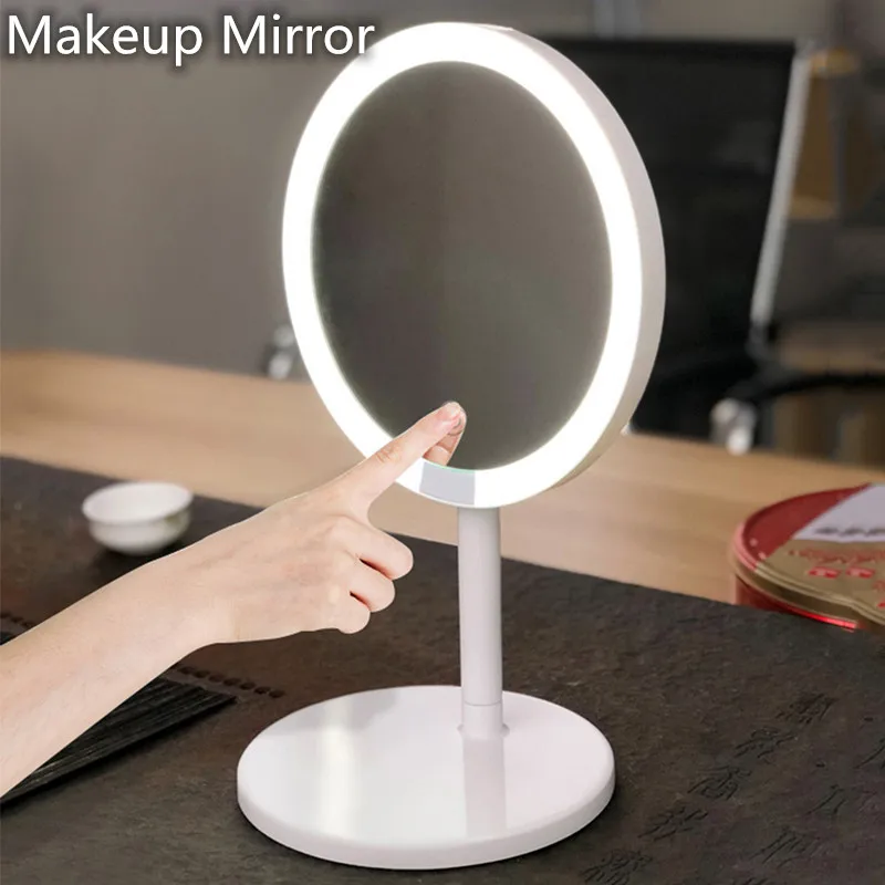 Портативное настольное LED косметическое зеркало для макияжа 3X увеличительное