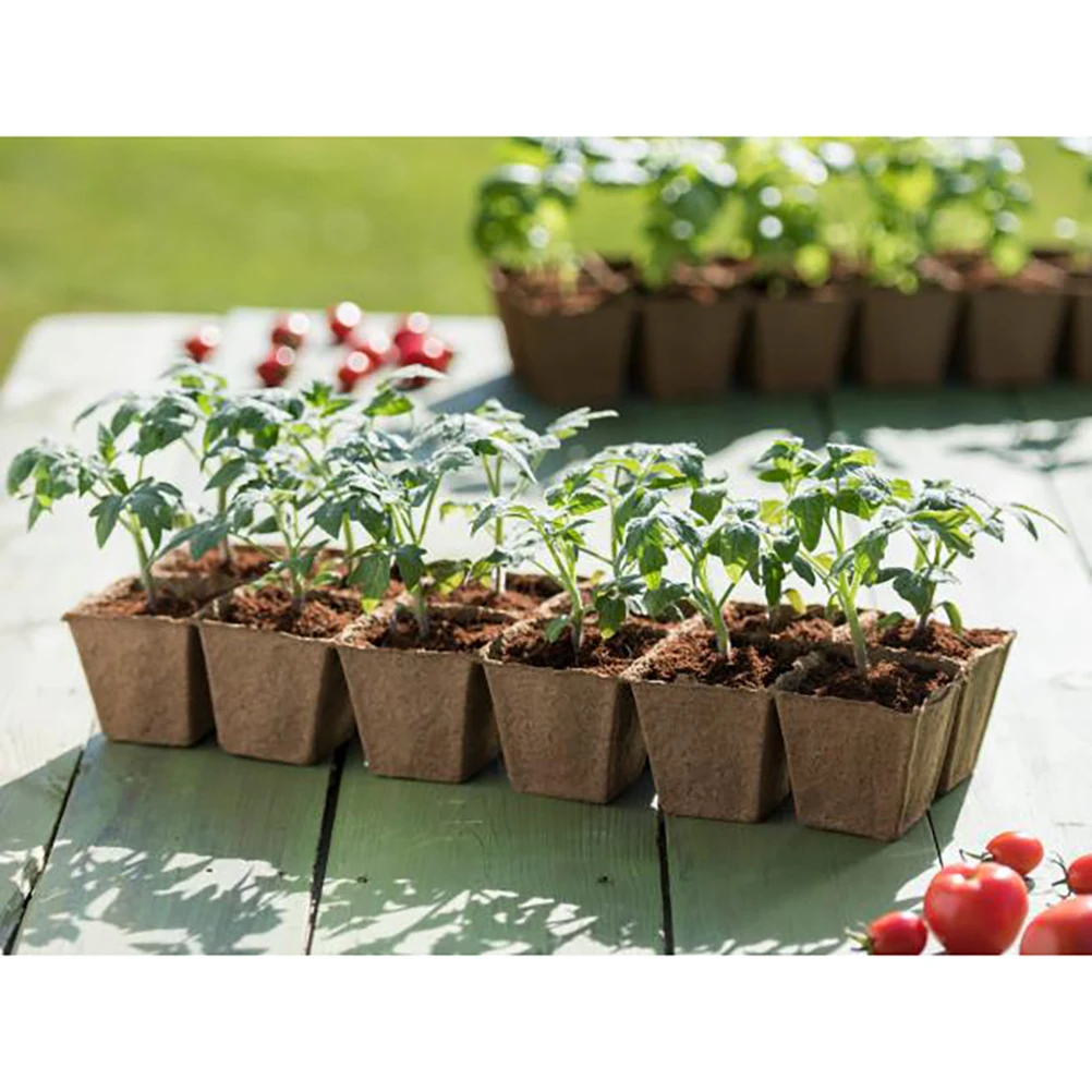 12-Hole Pulp Seedling Tray Disposable Nursery Degradable Garden Planter Eco-Friendly Plates Pots #40 | Дом и сад