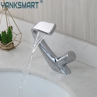 yanksmart luxury chrome polished bathroom faucet basin sink deck mounted single handle faucet bathtub washbasin mixer water tap