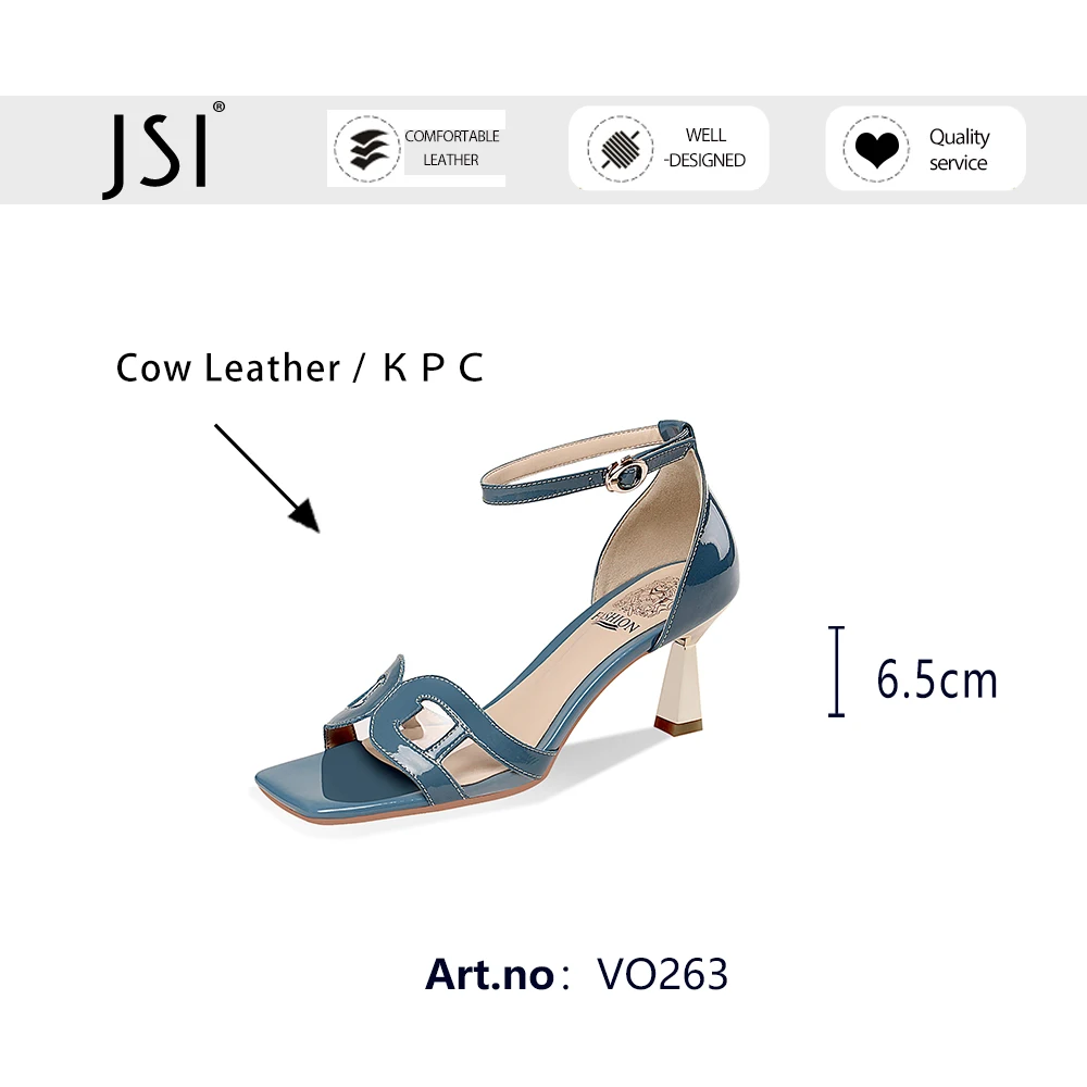

JSI Women Shoes Sandals Summer Patent Leather Basic High Thin Heels Square Toe Dressing New High Quality Office Lady 2021 VO263