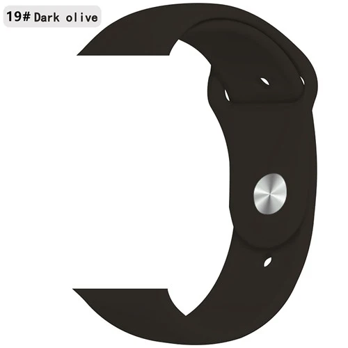 Ремешок для apple watch, ремешок для apple watch 5, 4, 3, iwatch, ремешок 42 мм, 44 мм, 38 мм, 40 мм, браслет Correa, силиконовый ремешок для часов, ремень, аксессуары - Цвет ремешка: Deep Olive 19