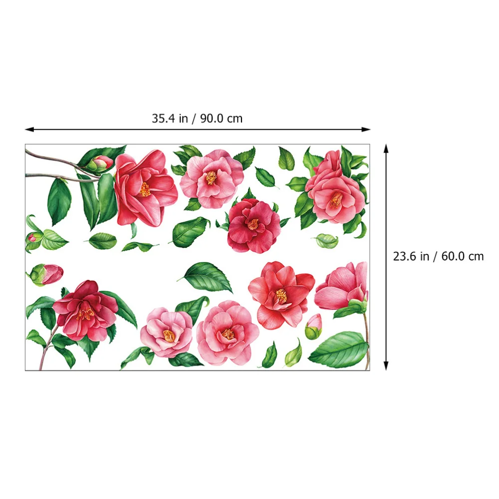 

2 Sheets Flower and Leaves Wall Decal Removable Home Room Wall Sticker Decor