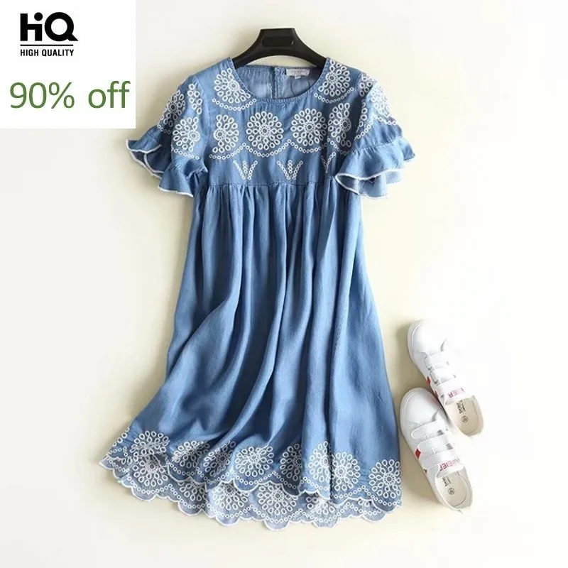 2020 летнее Новое винтажное платье с круглым вырезом и бабочкой повседневное