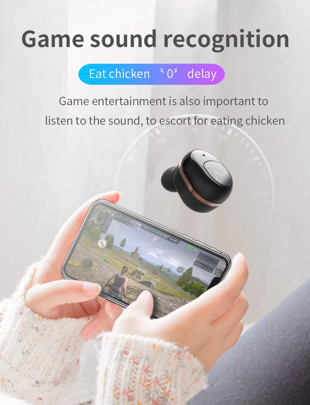5,0 Bluetooth 6D стерео наушники, беспроводные наушники A3, водонепроницаемые наушники, 300 мАч, зарядная коробка с разъемом питания