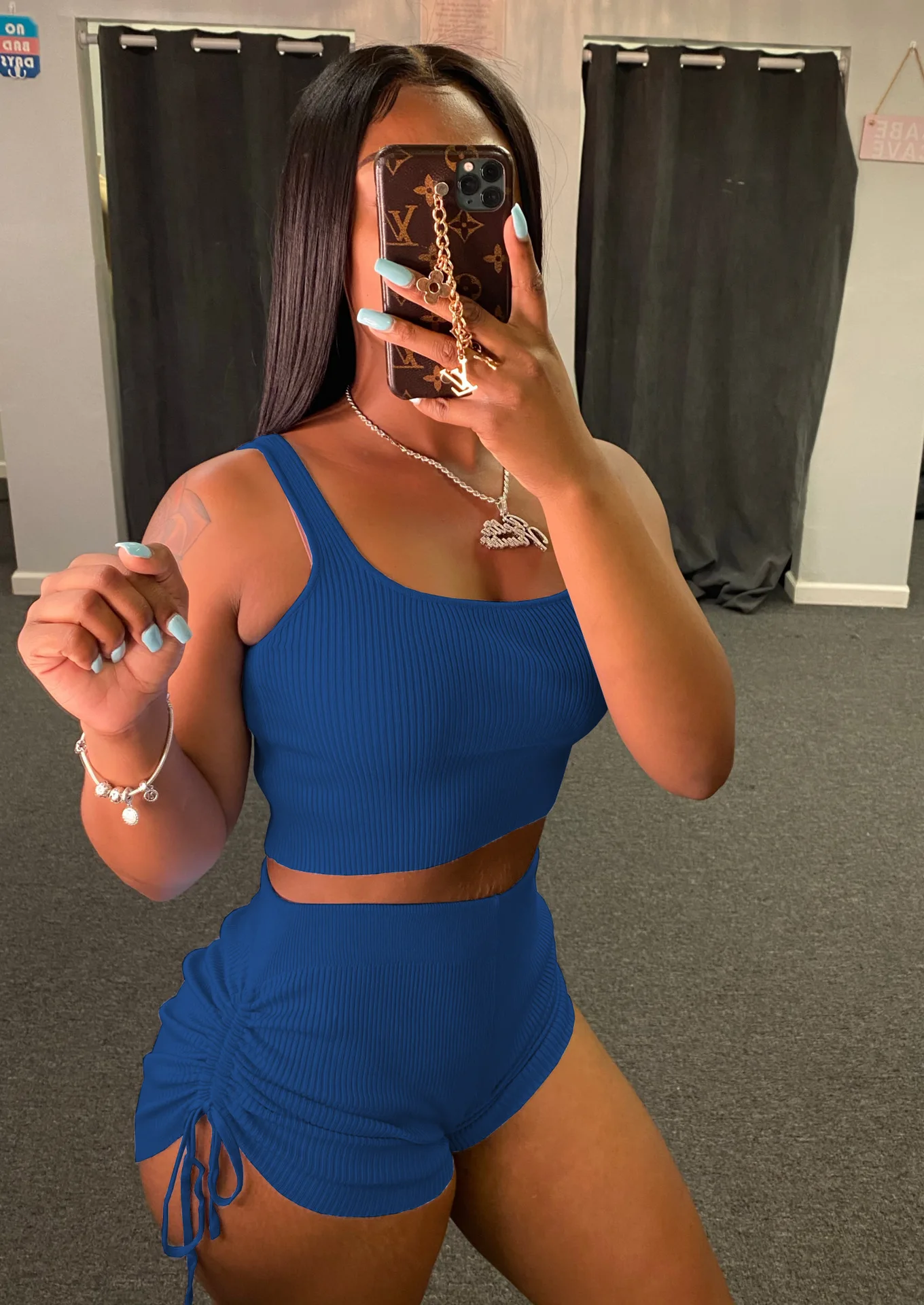 

Women's Summer Two-Piece Suit fashion Sports Leisure Vest Drawstring Two-Piece Suit
