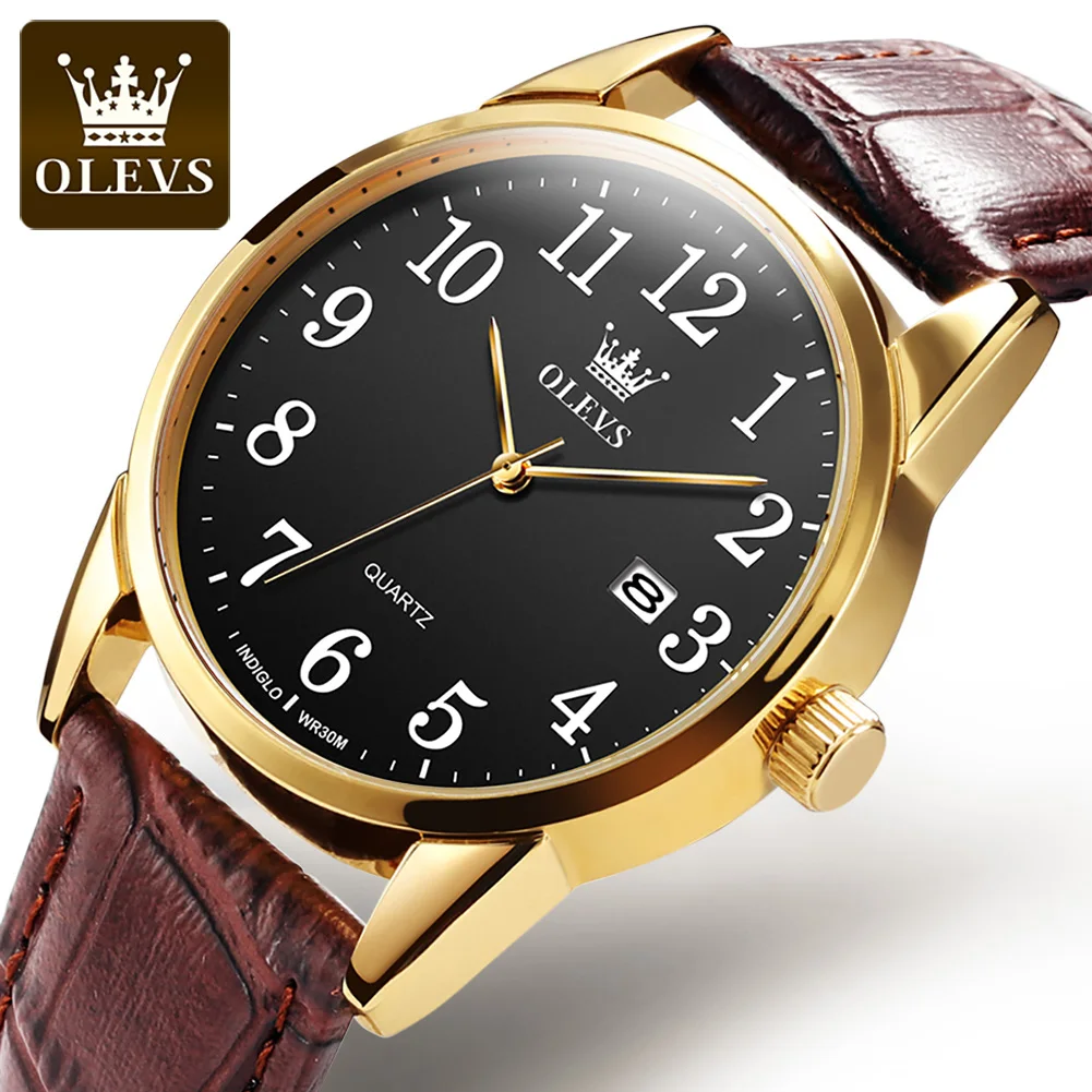 OLEVS Brand Watch Men Luxury Waterproof Watch Date Clock Watch Men Quartz Wristwatch Business Leather Watch Relogio Masculino