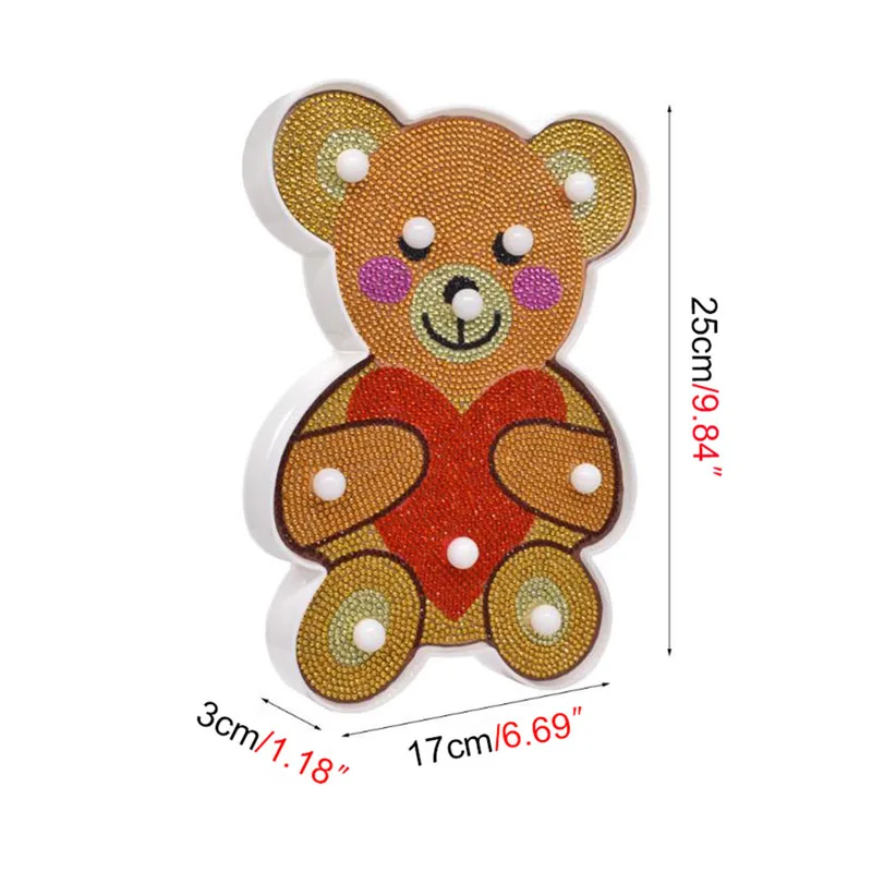 Милый медведь светодиодный светильник для DIY алмазная живопись инструменты