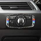Наклейка из углеродного волокна на рамку переключателя автомобильной фары для BMW 5 серии E60 E61 2004 2005 2006 2007 2008 2009 2010