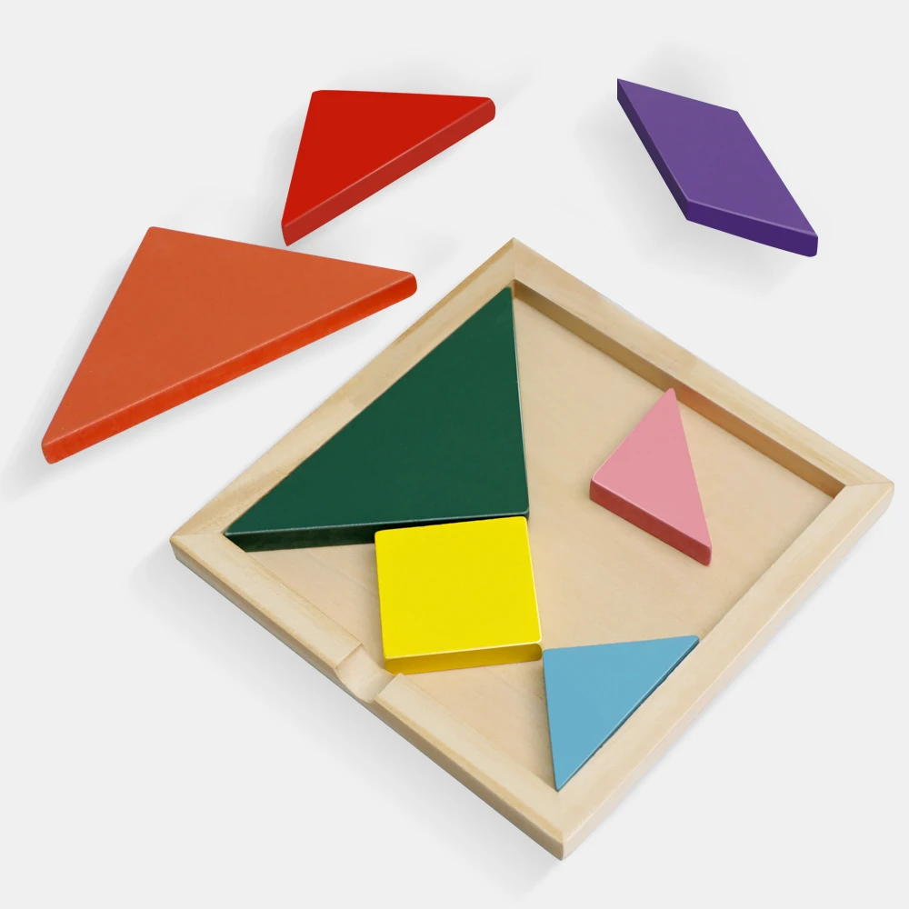 Деревянные Геометрические головоломки доска Монтессори математическая