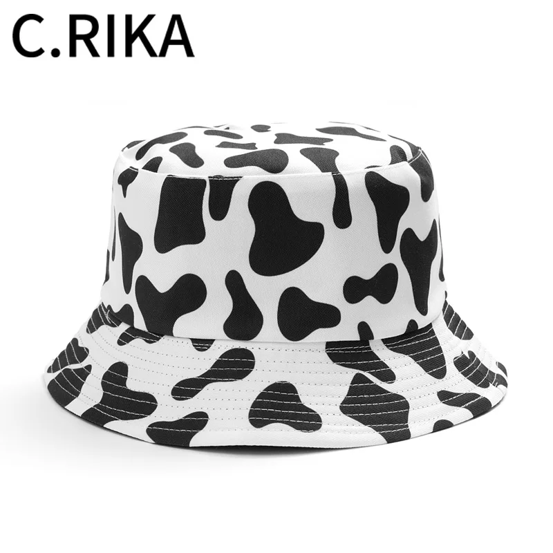 2021 Новый корова ведро Шапки Для женщин с летним принтом в стиле хип хоп Рыбацкая