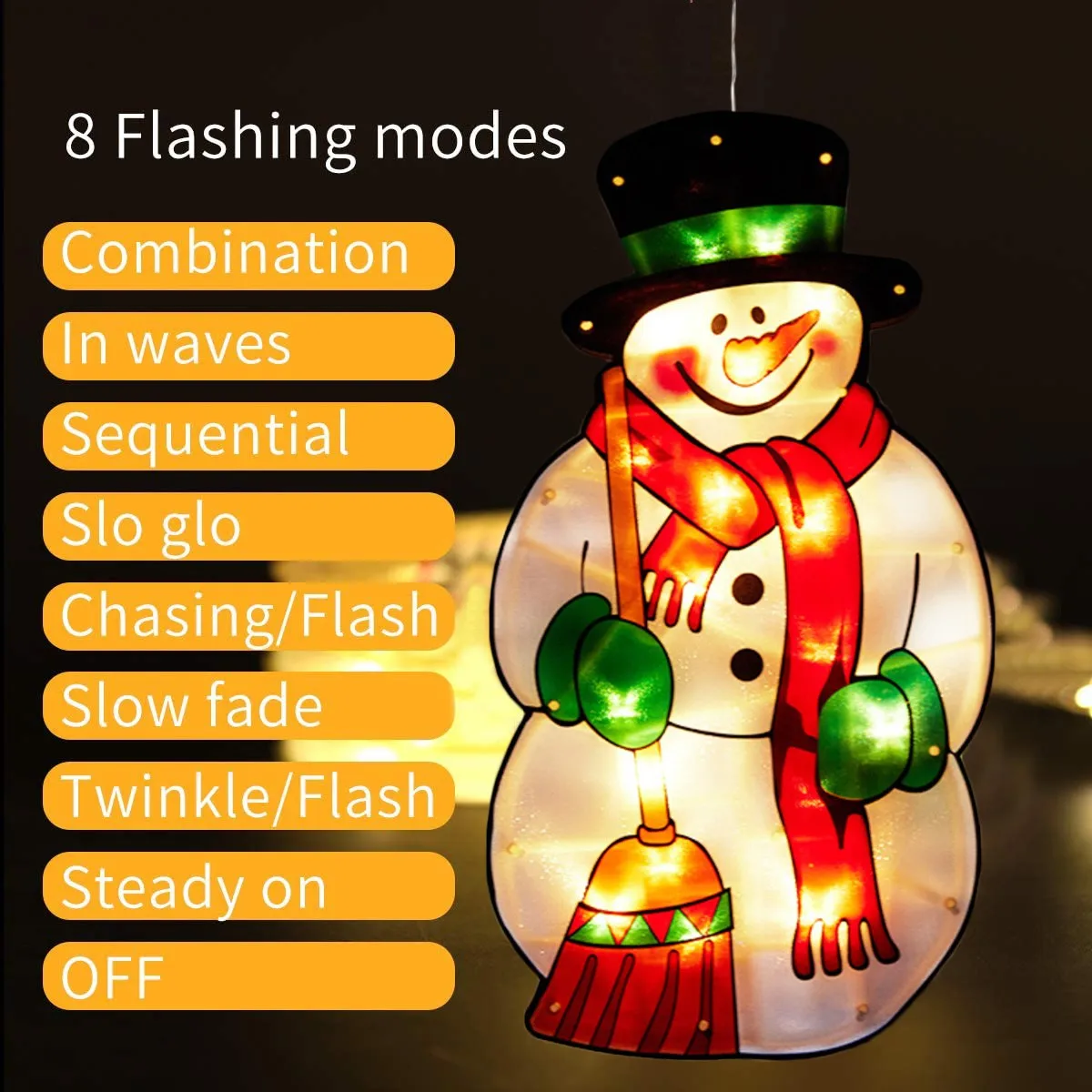 

Christmas Decoration Lighted LED Hanging Decor Xmas Lights with Suction Cup Christmas Tree String Lights Party Showcase Decor