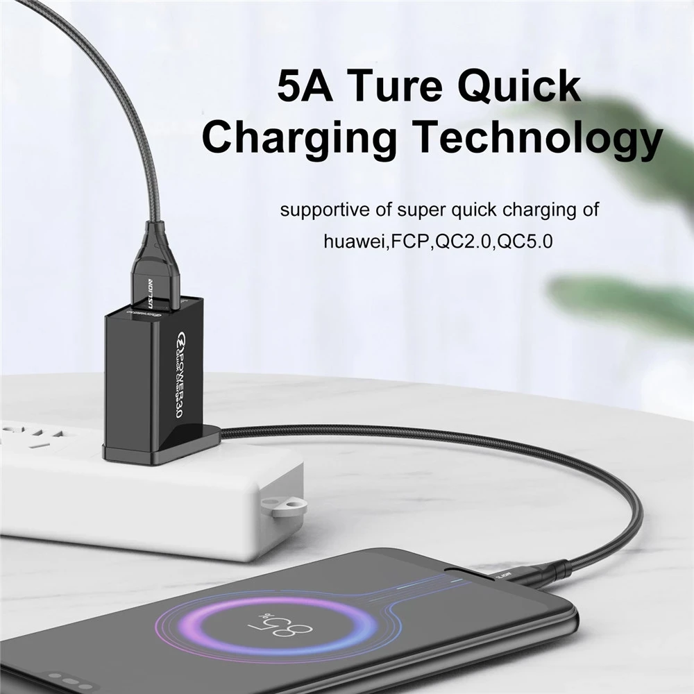 USLION 5A USB C Cable Type C Cable For Samsung S21 Xiaomi Mobile Phone Fast Charging  Type-C Fast Quick Charger For mi 11 ipad