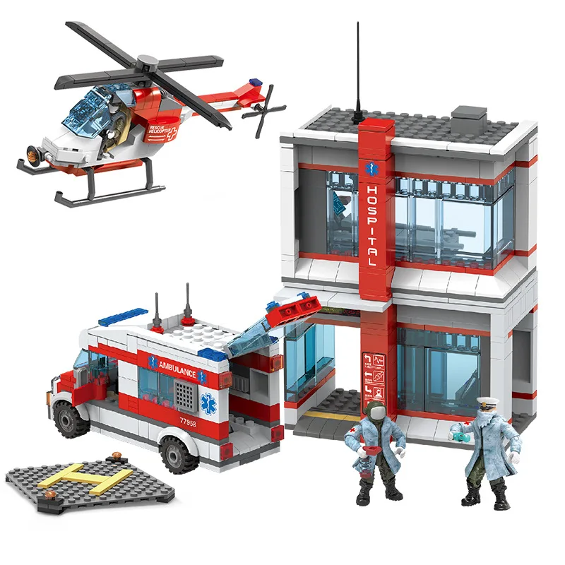 

Конструктор Военная серия медицинский авангард, мини-скорая помощь, экстренный спасательный самолет, строительные блоки, кирпичи, игрушки, ...