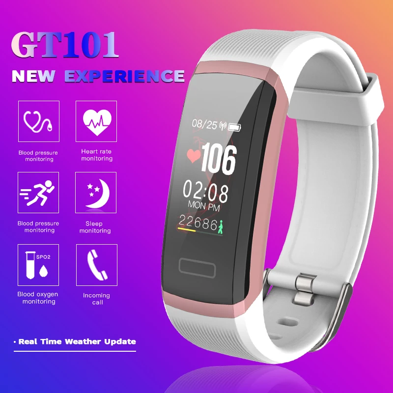 Wearpai GT101 умный Браслет цветной экран монитор сердечного ритма фитнес трекер сна