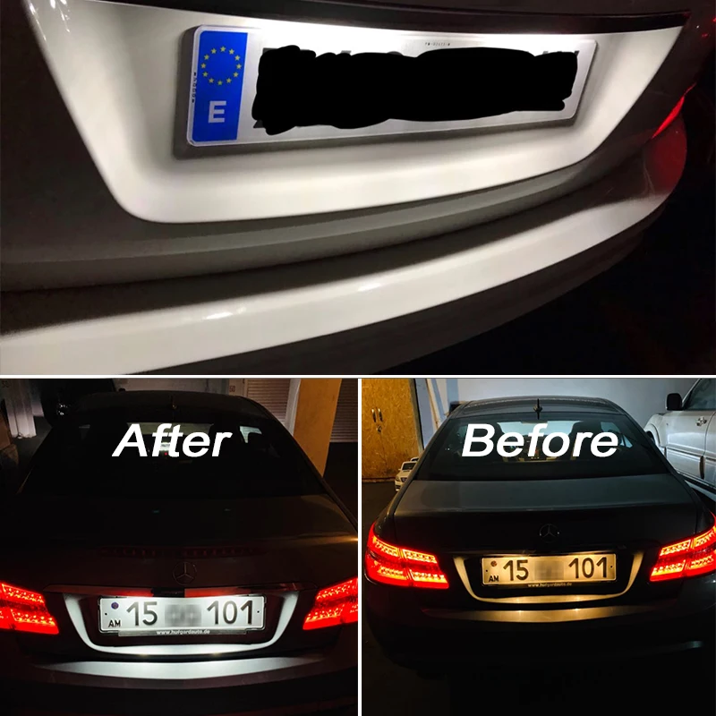 Светодиодная лампа для номерного знака PMFC белый свет без Hyper Flash 12 В Mercedes Benz W204 5D W212