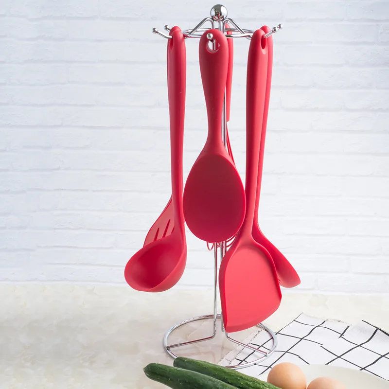 

6 Piece Set Kitchen Tool High Temperature Silicone Integrated Kitchen Cooking Set Anti-scalding Non-stick Special Kitchen