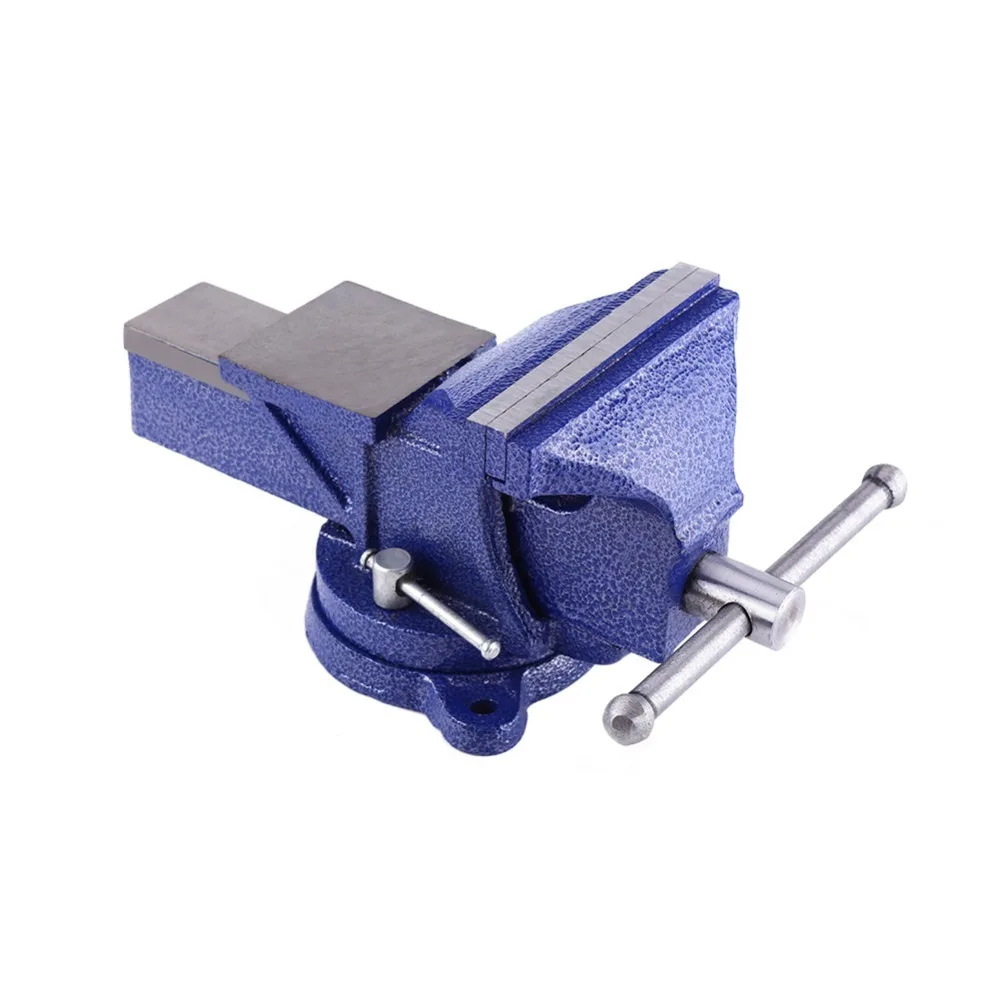 

Household Mini Flat Table Steel Vise Manual Bench Clamp for DIY Craft Jewelry Woodworking Carving Milling Vise - 4 inch (Blue)