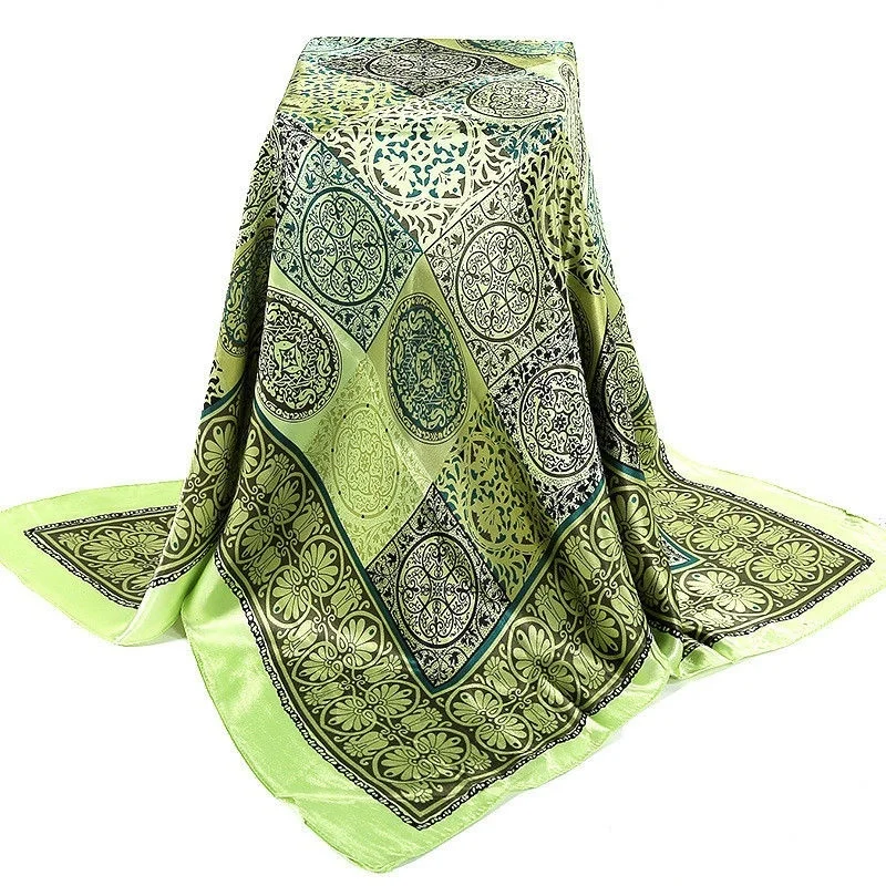 Продукция для женщин большой размер Шелковый квадратный шарф платок хиджаб