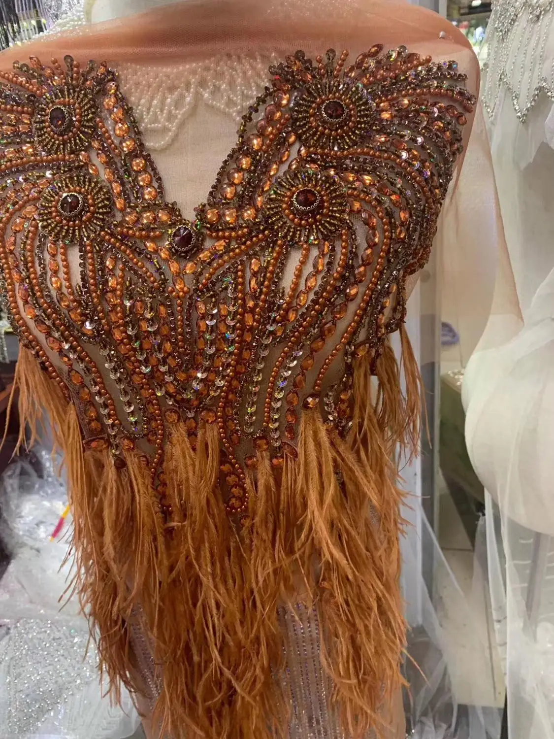 Полностью ручной работы из бисера бахрома ожерелье кружева tassle отделка для